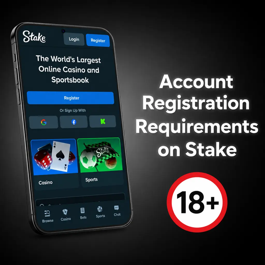 Account registration requirements on Stake casino platform