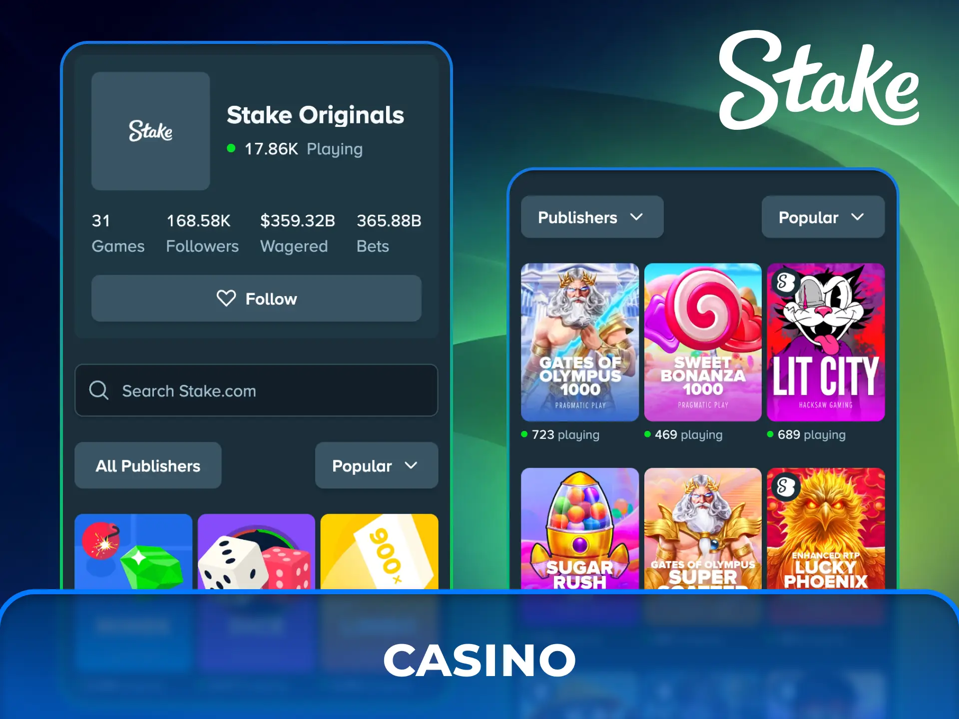Play favorite casino games anytime on the Stake Casino app.