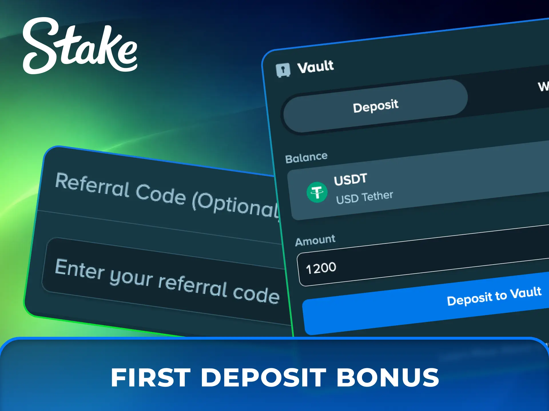 Stake First Deposit Bonus 200% up to 1,00,000 with weekly raffle