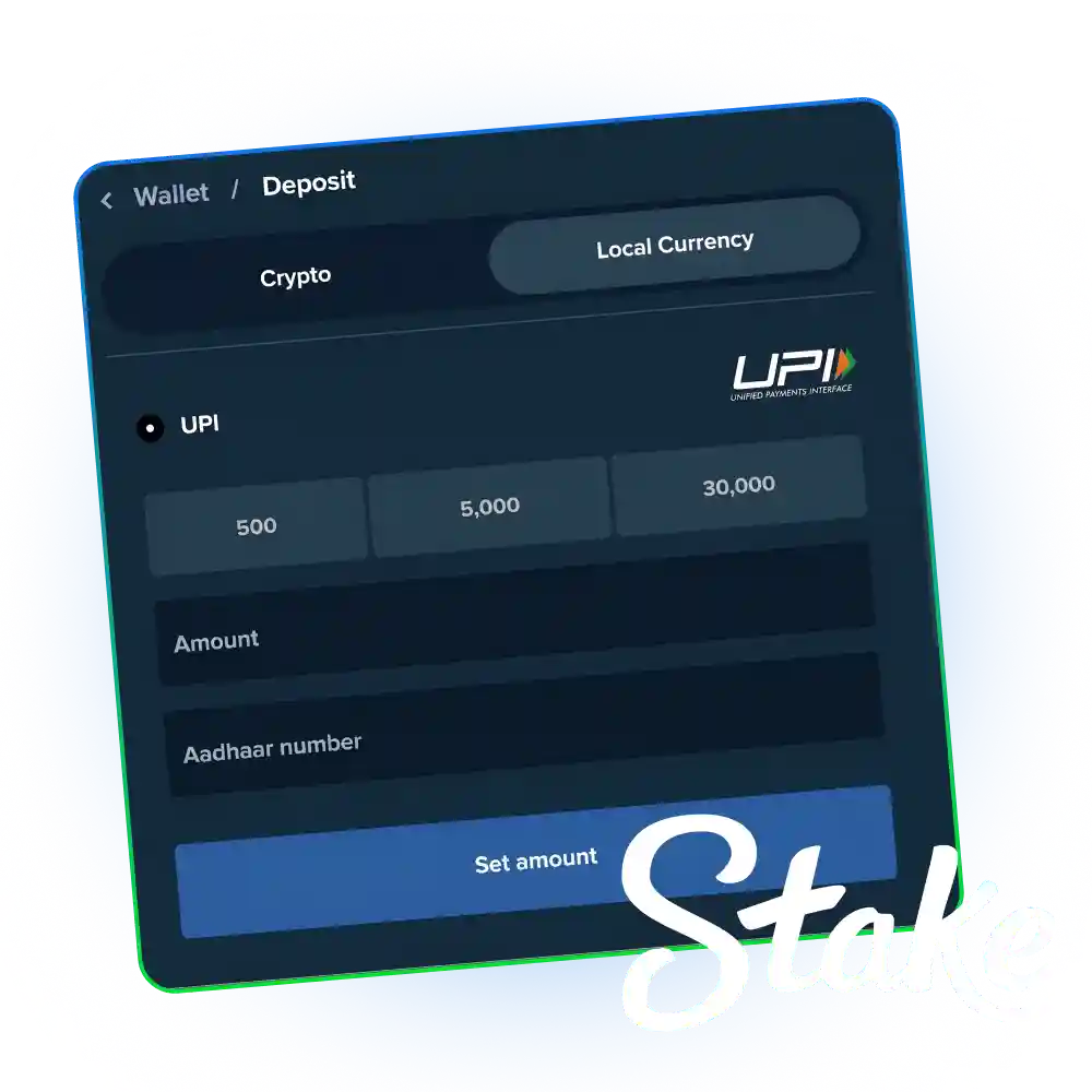 Stake deposit methods in India
