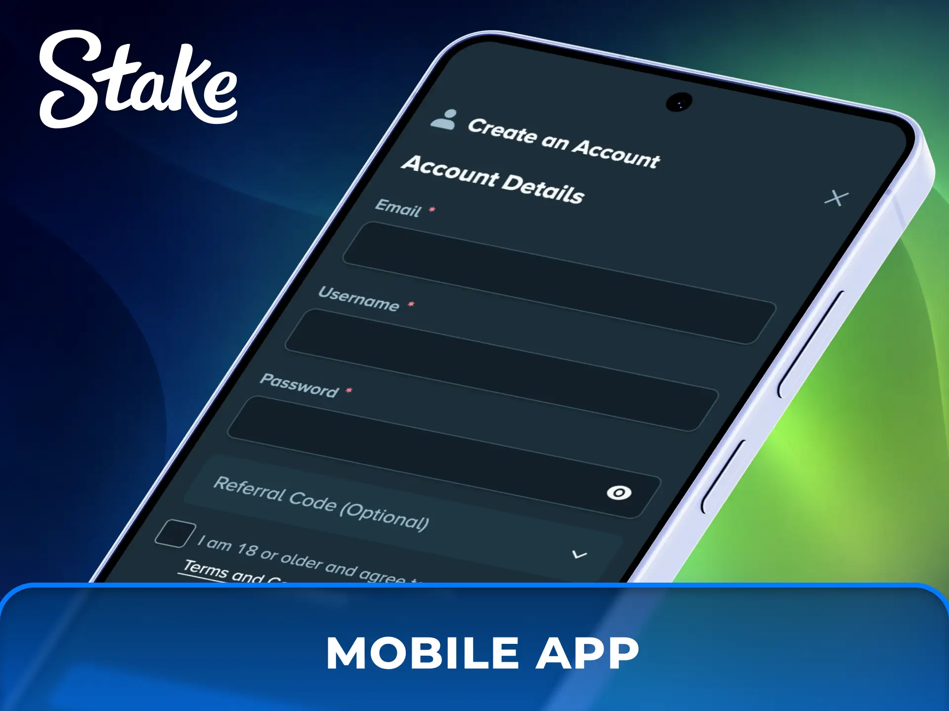 Register on Stake via the Mobile App