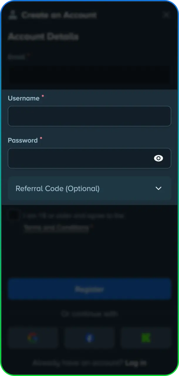 Fill in your personal details to complete Stake Casino registration.